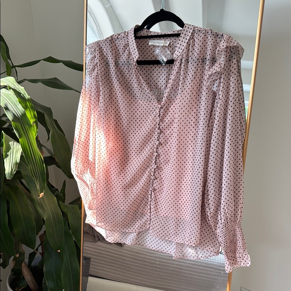 By Together Cream Buttoned Relaxed Blouse